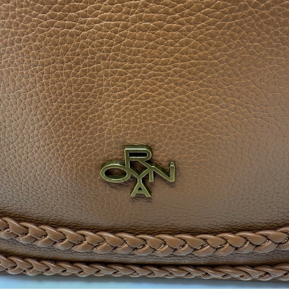 orYANY Brown Braided Leather Shoulder Bag – Gold Hardware, Boho Crossbody Style - Picture 3 of 16